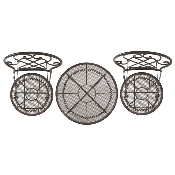 Safavieh Adriel 3 Piece Bistro Set XII23 Rustic Brown Iron PAT5031B