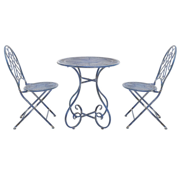 Safavieh Adriel 3 Piece Bistro Set XII23 Mossy Blue Iron PAT5031C