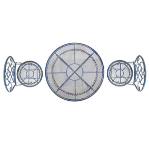 Safavieh Adriel 3 Piece Bistro Set XII23 Mossy Blue Iron PAT5031C