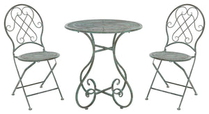 Safavieh Adriel 3 Piece Bistro Set XII23 Antique Green Iron PAT5031D