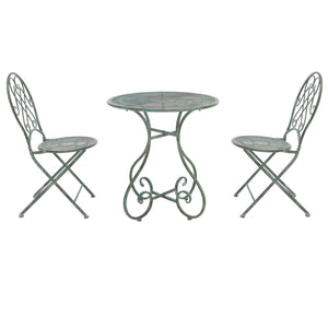 Safavieh Adriel 3 Piece Bistro Set XII23 Antique Green Iron PAT5031D