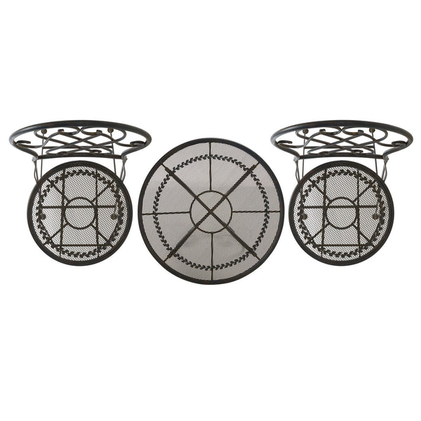 Safavieh Adriel 3 Piece Bistro Set XII23 Anitique Black Iron PAT5031E