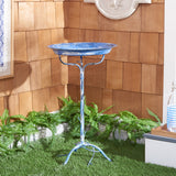 Safavieh Nigel Bird Bath XII23 Mossy Blue Iron PAT5032C