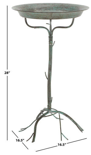 Safavieh Nigel Bird Bath XII23 Antique Green Iron PAT5032D