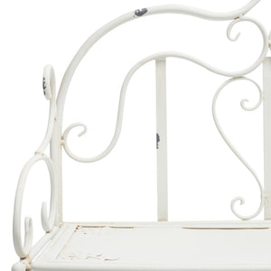 Safavieh TYRIQUE 4-Tier Shelf Unit - Elegant Iron Display for Outdoor Spaces with Vintage Charm and Durability Antique White PAT5033A