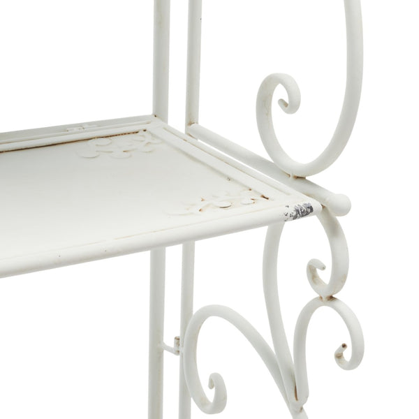 Safavieh TYRIQUE 4-Tier Shelf Unit - Elegant Iron Display for Outdoor Spaces with Vintage Charm and Durability Antique White PAT5033A