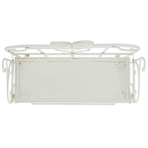 Safavieh TYRIQUE 4-Tier Shelf Unit - Elegant Iron Display for Outdoor Spaces with Vintage Charm and Durability Antique White PAT5033A