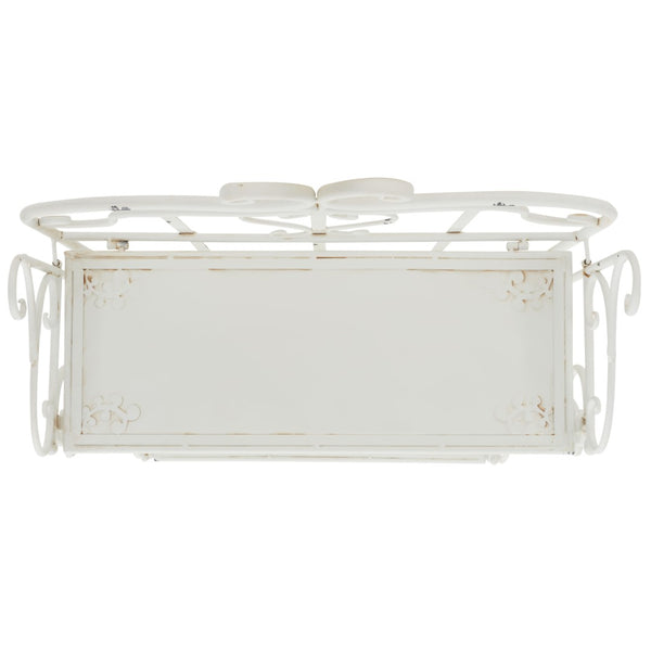 Safavieh TYRIQUE 4-Tier Shelf Unit - Elegant Iron Display for Outdoor Spaces with Vintage Charm and Durability Antique White PAT5033A