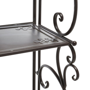Safavieh TYRIQUE 4-Tier Shelf Unit - Elegant Iron Display for Outdoor Spaces with Vintage Charm and Durability Rustic Brown PAT5033B