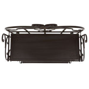 Safavieh TYRIQUE 4-Tier Shelf Unit - Elegant Iron Display for Outdoor Spaces with Vintage Charm and Durability Rustic Brown PAT5033B