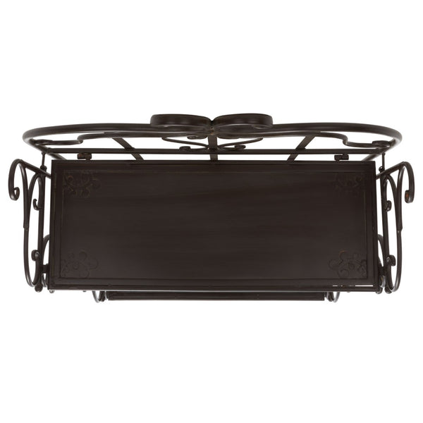 Safavieh TYRIQUE 4-Tier Shelf Unit - Elegant Iron Display for Outdoor Spaces with Vintage Charm and Durability Rustic Brown PAT5033B