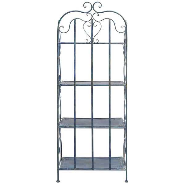 Safavieh Tyrique 4 Tier Shelf Unit XII23 Mossy Blue Iron PAT5033C