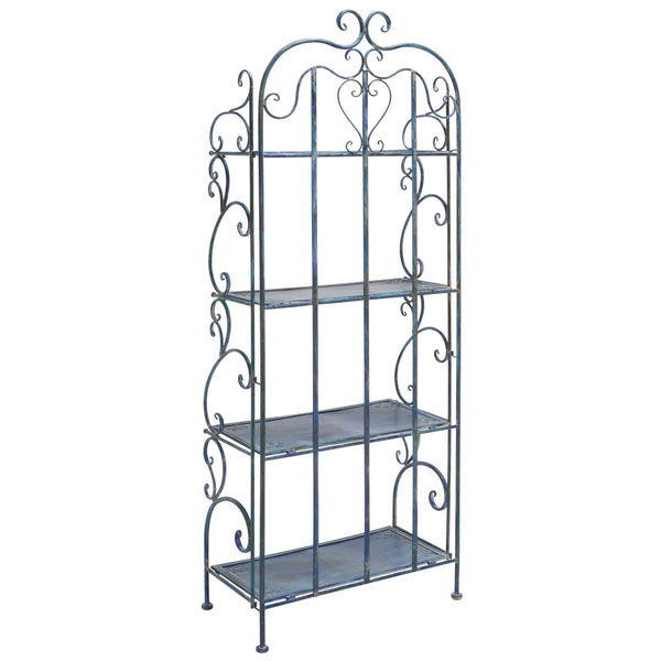 Safavieh Tyrique 4 Tier Shelf Unit XII23 Mossy Blue Iron PAT5033C