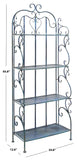 Safavieh Tyrique 4 Tier Shelf Unit XII23 Mossy Blue Iron PAT5033C