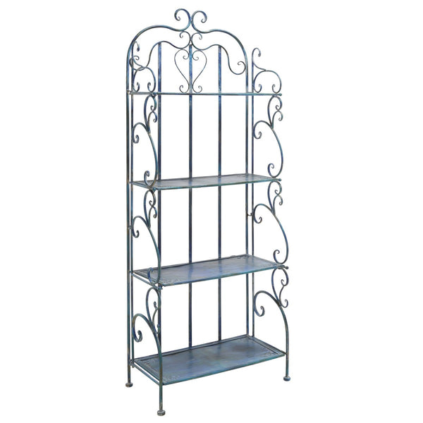 Safavieh Tyrique 4 Tier Shelf Unit XII23 Mossy Blue Iron PAT5033C