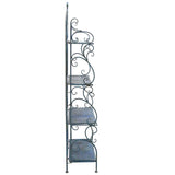 Safavieh Tyrique 4 Tier Shelf Unit XII23 Mossy Blue Iron PAT5033C