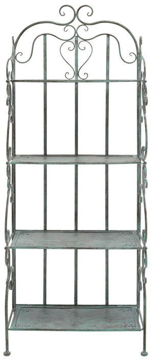 Safavieh Tyrique 4 Tier Shelf Unit XII23 Antique Green Iron PAT5033D