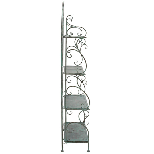Safavieh Tyrique 4 Tier Shelf Unit XII23 Antique Green Iron PAT5033D