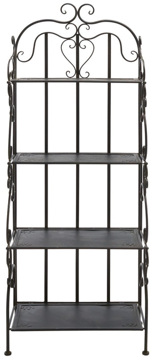 Safavieh Tyrique 4 Tier Shelf Unit XII23 Anitique Black Iron PAT5033E