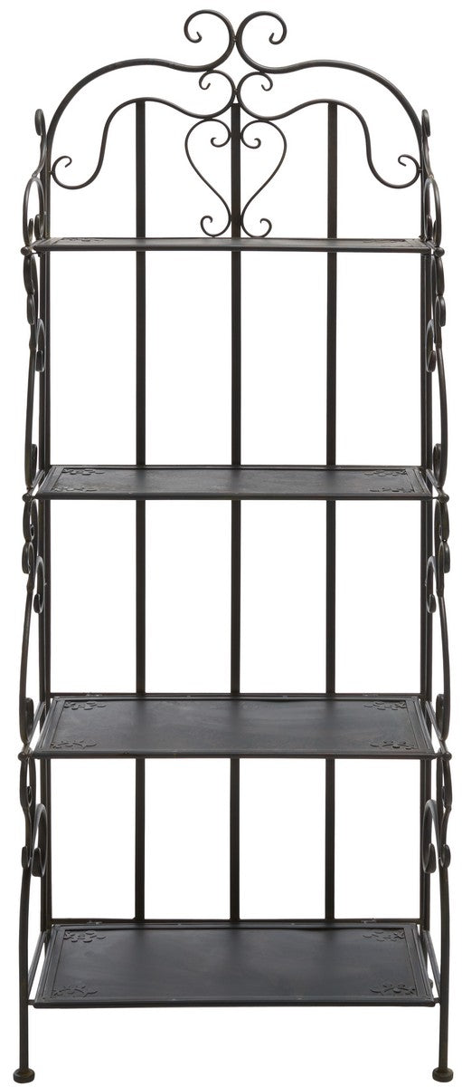 Safavieh Tyrique 4 Tier Shelf Unit XII23 Anitique Black Iron PAT5033E