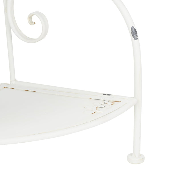 Safavieh TURUCA 4 Tier Corner Shelf Unit - Elegant Space-Saving Storage for Outdoor Living and Garden Décor Antique White PAT5034A