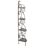 Safavieh Turuca 4 Tier Corner Shelf Unit XII23 Rustic Brown Iron PAT5034B