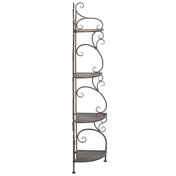 Safavieh Turuca 4 Tier Corner Shelf Unit XII23 Rustic Brown Iron PAT5034B