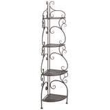 Safavieh Turuca 4 Tier Corner Shelf Unit XII23 Rustic Brown Iron PAT5034B