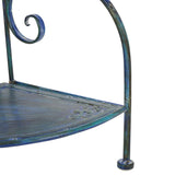 Safavieh Turuca 4 Tier Corner Shelf Unit XII23 Mossy Blue Iron PAT5034C