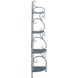 Safavieh Turuca 4 Tier Corner Shelf Unit XII23 Mossy Blue Iron PAT5034C