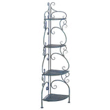 Safavieh Turuca 4 Tier Corner Shelf Unit XII23 Mossy Blue Iron PAT5034C