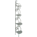 Safavieh Turuca 4 Tier Corner Shelf Unit XII23 Antique Green Iron PAT5034D