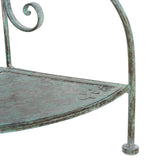 Safavieh Turuca 4 Tier Corner Shelf Unit XII23 Antique Green Iron PAT5034D