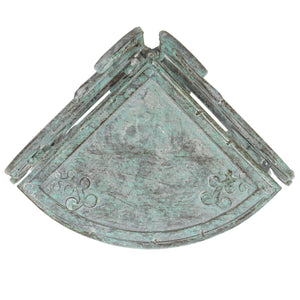 Safavieh Turuca 4 Tier Corner Shelf Unit XII23 Antique Green Iron PAT5034D