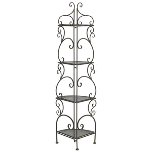 Safavieh Turuca 4 Tier Corner Shelf Unit XII23 Anitique Black Iron PAT5034E