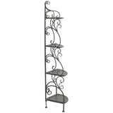 Safavieh Turuca 4 Tier Corner Shelf Unit XII23 Anitique Black Iron PAT5034E