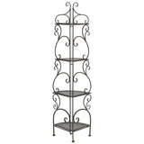 Safavieh Turuca 4 Tier Corner Shelf Unit XII23 Anitique Black Iron PAT5034E