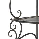 Safavieh Turuca 4 Tier Corner Shelf Unit XII23 Anitique Black Iron PAT5034E