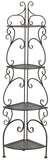 Safavieh Turuca 4 Tier Corner Shelf Unit XII23 Anitique Black Iron PAT5034E