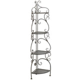 Safavieh Turuca 4 Tier Corner Shelf Unit XII23 Anitique Black Iron PAT5034E