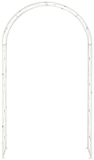 Safavieh ATTICUS Archway - Elegant Iron Garden Entrance with Classic Latticework for Climbing Plants & Vines Antique White PAT5035A