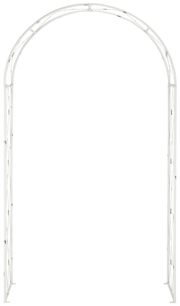 Safavieh ATTICUS Archway - Elegant Iron Garden Entrance with Classic Latticework for Climbing Plants & Vines Antique White PAT5035A