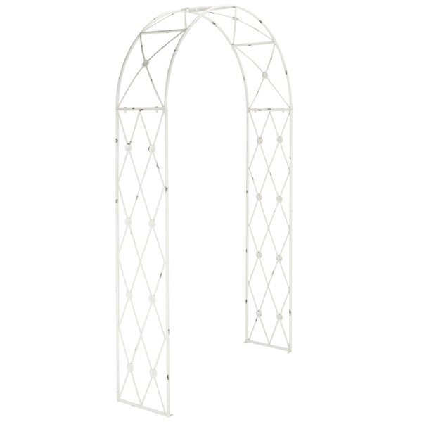 Safavieh ATTICUS Archway - Elegant Iron Garden Entrance with Classic Latticework for Climbing Plants & Vines Antique White PAT5035A