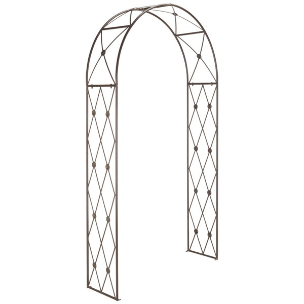 Safavieh ATTICUS Archway - Elegant Iron Garden Entrance with Classic Latticework for Climbing Plants & Vines Rustic Brown PAT5035B