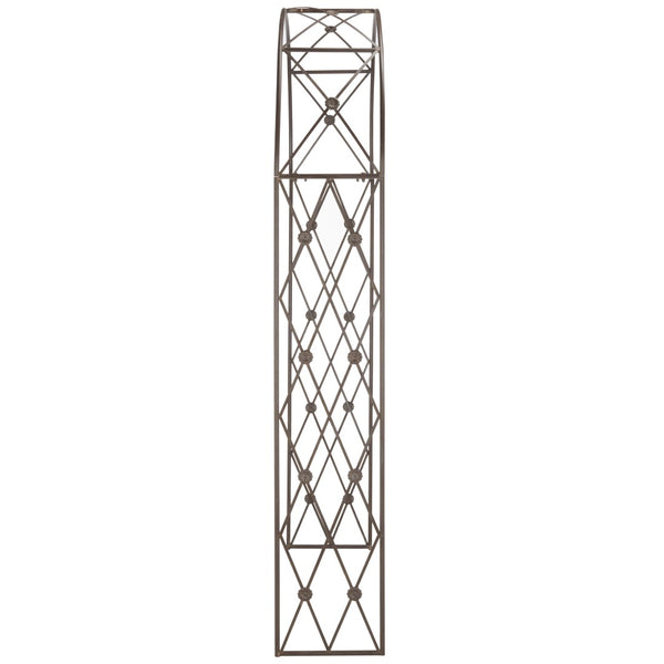 Safavieh ATTICUS Archway - Elegant Iron Garden Entrance with Classic Latticework for Climbing Plants & Vines Rustic Brown PAT5035B