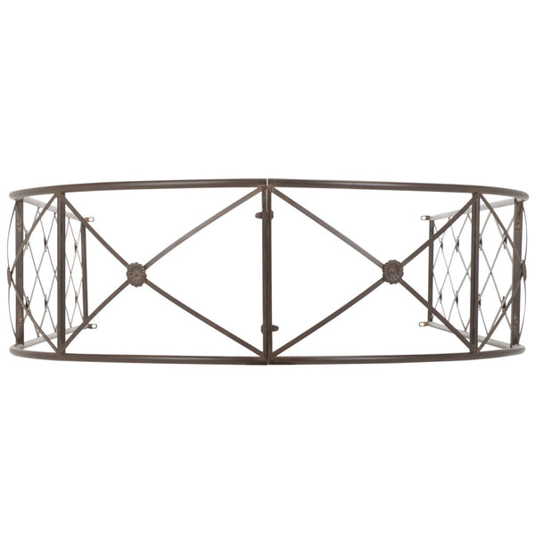 Safavieh ATTICUS Archway - Elegant Iron Garden Entrance with Classic Latticework for Climbing Plants & Vines Rustic Brown PAT5035B