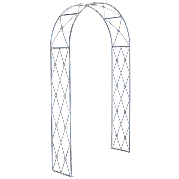 Safavieh ATTICUS Archway - Elegant Iron Garden Entrance with Classic Latticework for Climbing Plants & Vines Mossy Blue / - PAT5035C