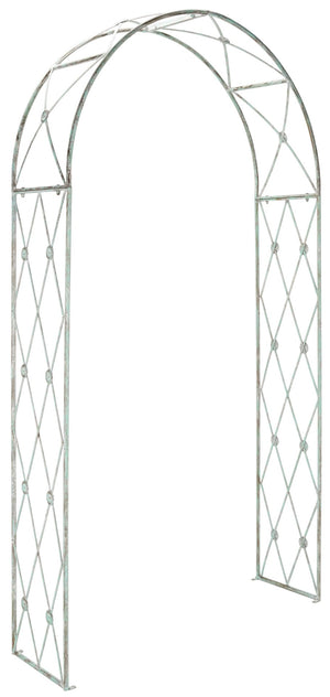 Safavieh ATTICUS Archway - Elegant Iron Garden Entrance with Classic Latticework for Climbing Plants & Vines Antique Dark Green / - PAT5035D