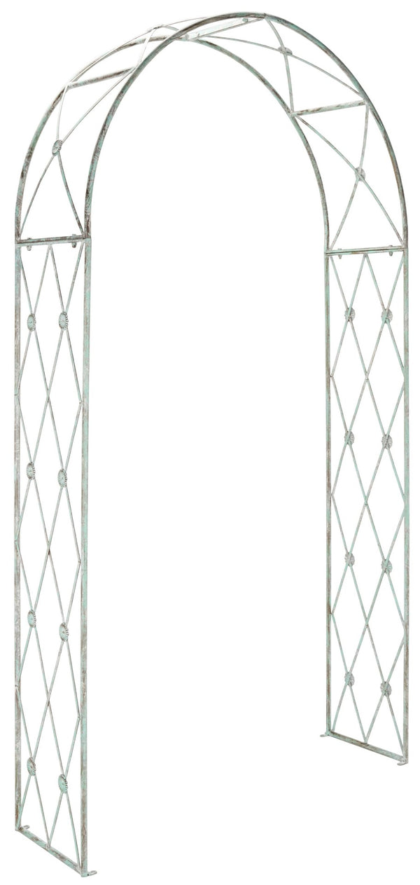 Safavieh ATTICUS Archway - Elegant Iron Garden Entrance with Classic Latticework for Climbing Plants & Vines Antique Dark Green / - PAT5035D