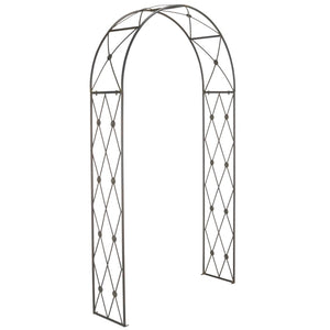 Safavieh ATTICUS Archway - Elegant Iron Garden Entrance with Classic Latticework for Climbing Plants & Vines Black Rust / - PAT5035E